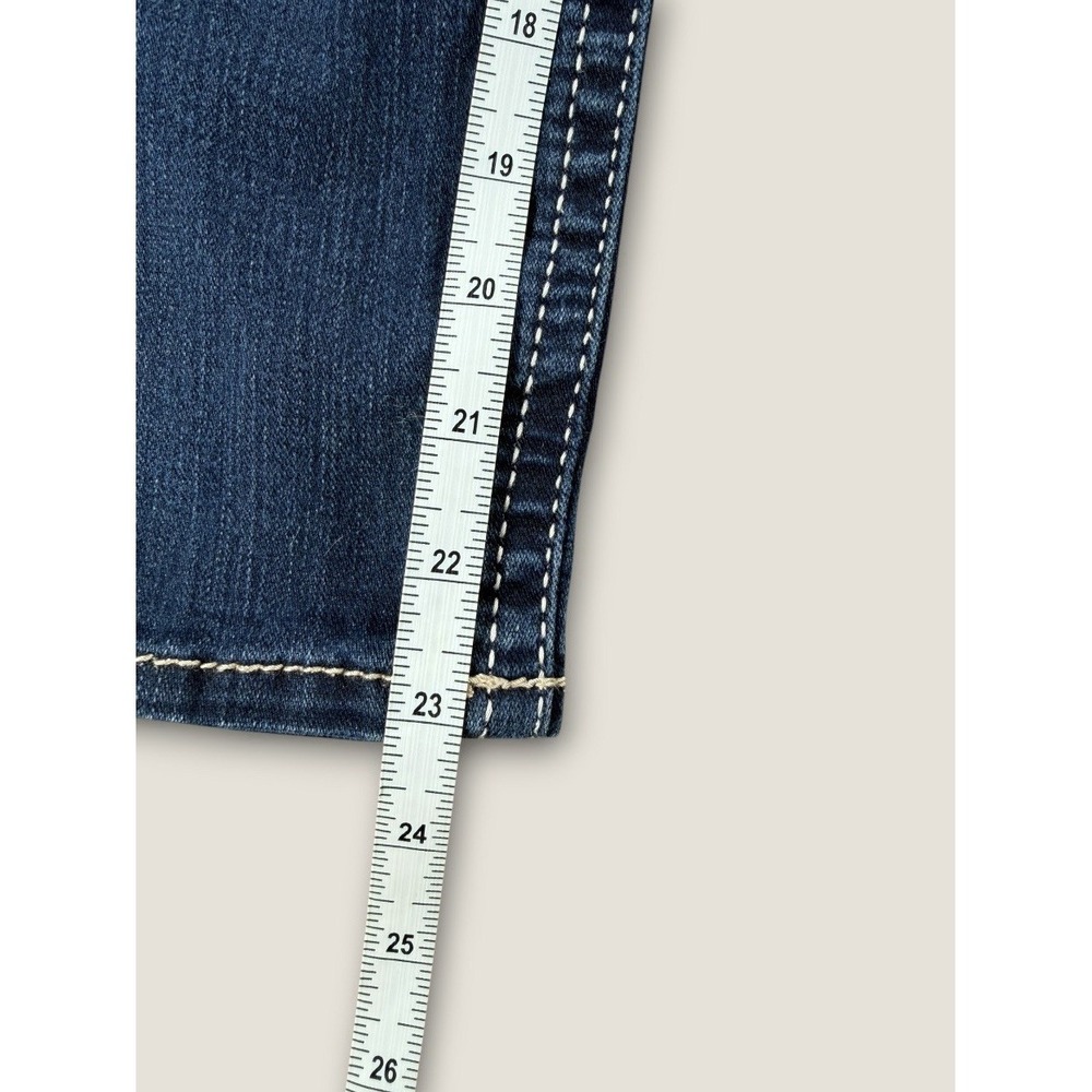 Silver Jeans Suki High Capri 28 W28 L24 Dark Wash Stretch Denim Thick Stitch - Picture 9 of 12